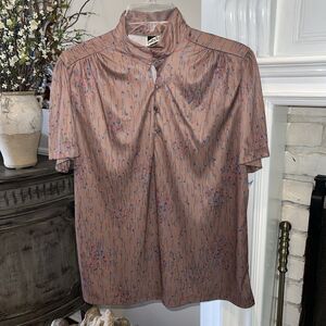 NWT Vintage Jefferson Ward Blouse 100% Polyester PRETTY TOPS Mock Neck sz 16